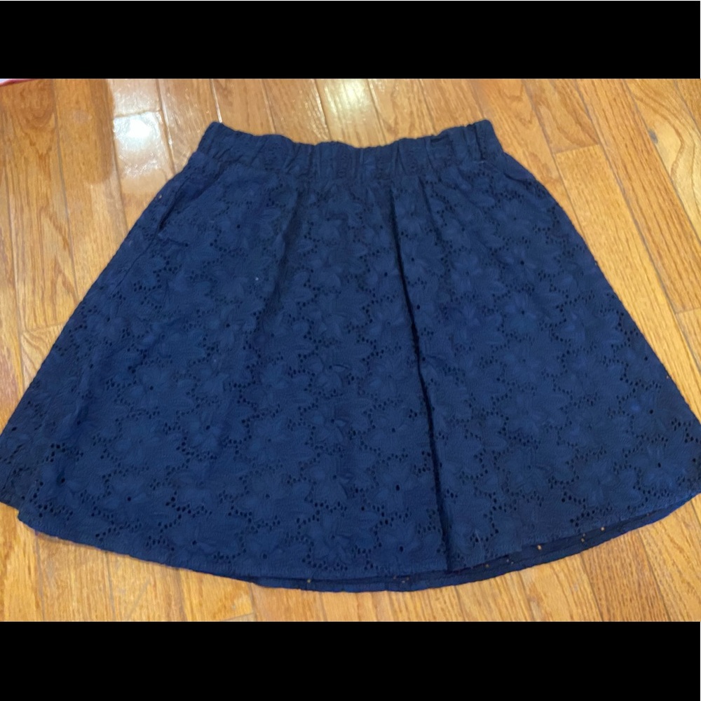 Navy Lace Circle Skirt